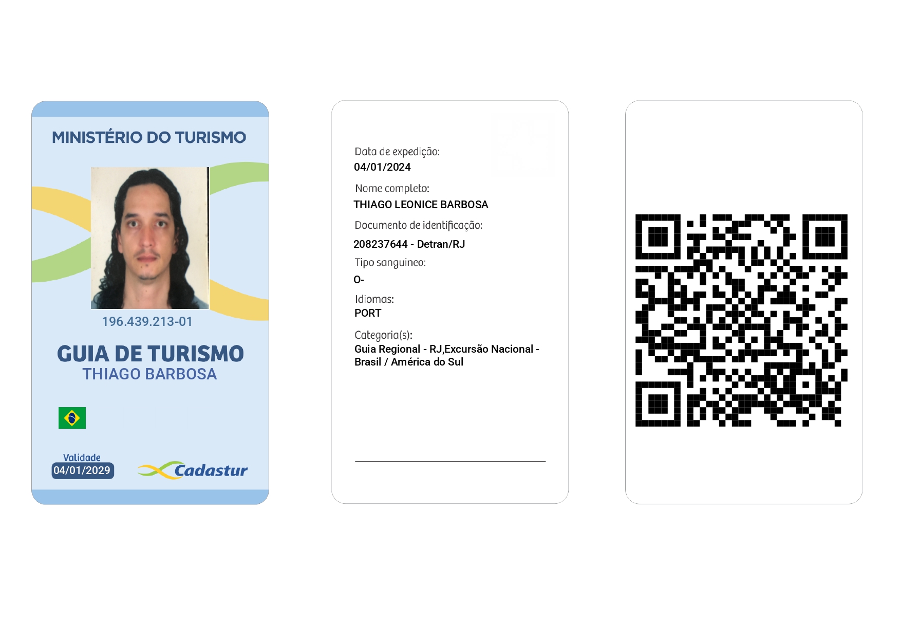 Crachá Virtual CADASTUR - Guia de Turismo